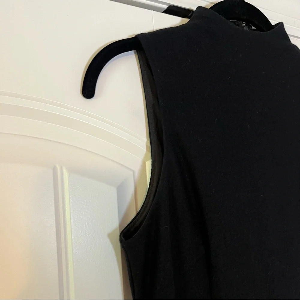 Banana Republic Black Wool Mock Neck MIDI Dress Size 4 Sleeveless - Picture 3 of 6
